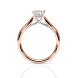 DIANA | Cathedral Solitaire Round Brilliant Diamond Ring in Rose & White Gold