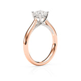 DIANA | Cathedral Solitaire Round Brilliant Diamond Ring in Rose & White Gold