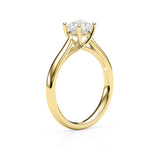 DIANA | Cathedral Solitaire Round Brilliant Diamond Ring in Yellow Gold