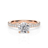 ELEANOR | Hidden Halo Round Brilliant Diamond Ring in Rose Gold