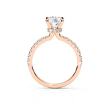 ELEANOR | Hidden Halo Round Brilliant Diamond Ring in Rose Gold