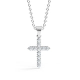ELENA | Round-Brilliant Diamond Cross Pendant in White Gold (0.20ct - 0.60ct)