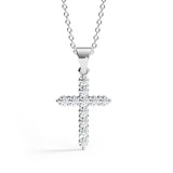 ELENA | Round-Brilliant Diamond Cross Pendant in White Gold (0.20ct - 0.60ct)