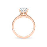 ELORA | French Pavé Round Brilliant Diamond Ring in Rose Gold