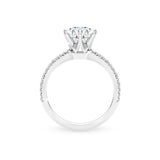 ELORA | French Pavé Round Brilliant Diamond Ring in White Gold