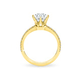 ELORA | French Pavé Round Brilliant Diamond Ring in Yellow Gold