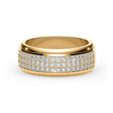 ETHAN | Triple Row Micro-Pavé Ring in Yellow Gold (0.80ct tw.)