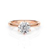 FLEUR | Tulip Solitaire Round Brilliant Diamond Ring in Rose Gold