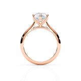 FLEUR | Tulip Solitaire Round Brilliant Diamond Ring in Rose Gold