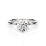 FLEUR | Tulip Solitaire Round Brilliant Diamond Ring in White Gold
