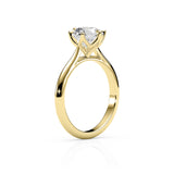 FLEUR | Tulip Solitaire Round Brilliant Diamond Ring in Yellow Gold