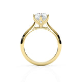 FLEUR | Tulip Solitaire Round Brilliant Diamond Ring in Yellow Gold
