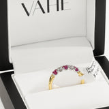 Five Stone Diamond & Ruby Ring in 18ct Yellow & White Gold (0.73ct tw.)