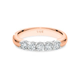 AURORA | Double Base Shared Prong Round Diamond Ring in Rose & White Gold (0.50ct - 0.70ct tw.)
