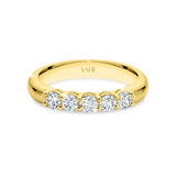 AURORA | Double Base Shared Prong Round Diamond Ring in Yellow Gold (0.50ct - 0.70ct tw.)