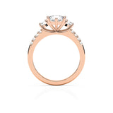 IVY | Three Stone Round Brilliant Diamond Ring in Rose Gold