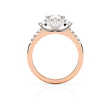IVY | Three Stone Round Brilliant Diamond Ring in Rose & White Gold