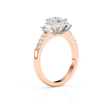 IVY | Three Stone Round Brilliant Diamond Ring in Rose & White Gold