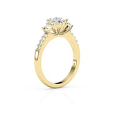 IVY | Three Stone Round Brilliant Diamond Ring in Yellow Gold