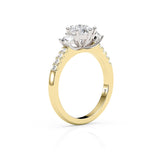 IVY | Three Stone Round Brilliant Diamond Ring in Yellow & White Gold