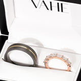 CALEB | Flat Profile Brushed & East-West Oval Diamond Ring