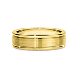 JACKSON | Brushed Inlay Domed Edge Ring in Yellow Gold (4mm-8mm)