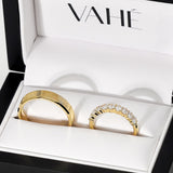 AIDEN | Flat Bevelled Edge Ring & Oval Diamond Ring