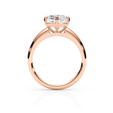 JEMMA | Four Claw Tapered Solitaire Cushion Cut Diamond Ring in Rose Gold
