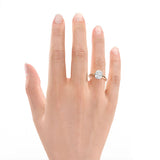 JEMMA | Four Claw Tapered Solitaire Cushion Cut Diamond Ring in Rose & White Gold