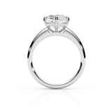 JEMMA | Four Claw Tapered Solitaire Cushion Cut Diamond Ring in White Gold