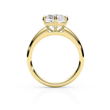 JEMMA | Four Claw Tapered Solitaire Cushion Cut Diamond Ring in Yellow Gold