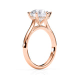 JENNET | Cathedral Hidden Halo Round Diamond Ring in Rose Gold