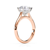 JENNET | Cathedral Hidden Halo Round Diamond Ring in Rose & White Gold
