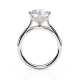 JENNET | Cathedral Hidden Halo Round Diamond Ring in White Gold