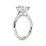 JENNET | Cathedral Hidden Halo Round Diamond Ring in White Gold