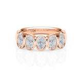 JORJIA | Bezel 5 Stone Oval Shape Diamond Ring in Rose Gold (1.50ct tw.)