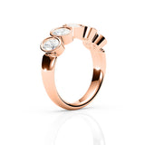 JORJIA | Bezel 5 Stone Oval Shape Diamond Ring in Rose Gold (1.50ct tw.)
