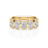 JORJIA | Bezel 5 Stone Oval Shape Diamond Ring in Yellow Gold (1.50ct tw.)