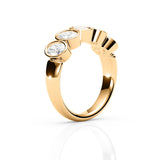 JORJIA | Bezel 5 Stone Oval Shape Diamond Ring in Yellow Gold (1.50ct tw.)
