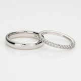 LILY | Classic Quarter Domed Ring & DESTINY | Delicate "V" Split Diamond Ring