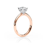 KAYLA | Classic Solitaire Cushion Cut Diamond Ring in Rose & White Gold