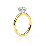 KAYLA | Classic Solitaire Cushion Cut Diamond Ring in Yellow & White Gold