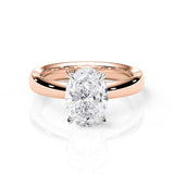 KAYLA | Bold Solitaire Oval Shape Diamond Ring in Rose & White Gold