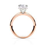 KAYLA | Bold Solitaire Oval Shape Diamond Ring in Rose & White Gold