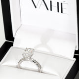 KAYLA | Classic Solitaire Oval Shape Diamond Ring in 18ct White Gold (3mm)