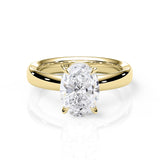KAYLA | Bold Solitaire Oval Shape Diamond Ring in Yellow Gold