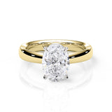 KAYLA | Bold Solitaire Oval Shape Diamond Ring in Yellow & White Gold