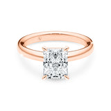 KAYLA | Classic Solitaire Radiant Cut Diamond Ring in Rose Gold