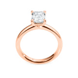 KAYLA | Classic Solitaire Radiant Cut Diamond Ring in Rose Gold