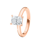 KAYLA | Classic Solitaire Radiant Cut Diamond Ring in Rose Gold